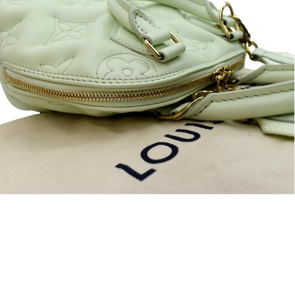 LOUIS VUITTON  Alma BB Bubblegram Quilted Leather Satchel Crossbody Bag Green - Picture 5 of 11